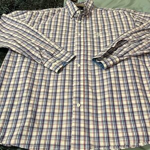 Wrangler Men's Plaid Dress Shirt - Red, Blue, White